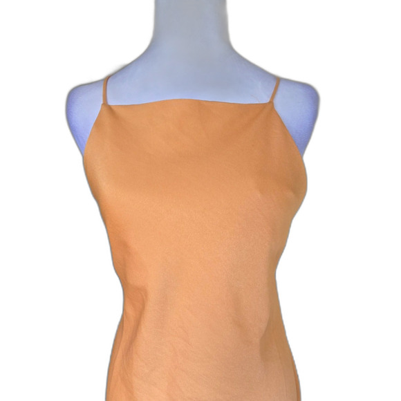 NWT Sage the Label Apricot Slip Midi Dress Criss Cross Back Minimalist Summer L - Picture 3 of 8